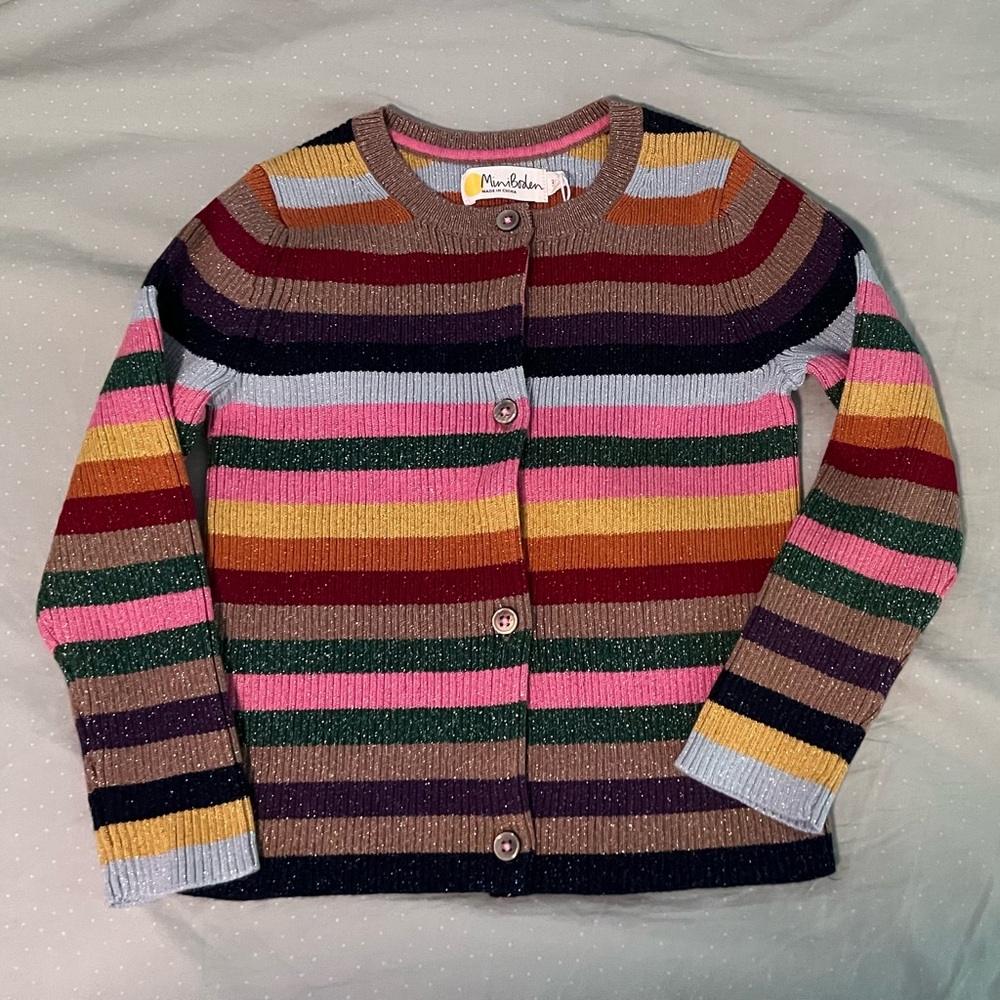 Mini Boden Sparkle thread cardigan NWT size 2/3